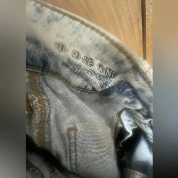 American Eagles Women’s Size 0 Blue Denim Hi-Rise Mini Distressed Jean Skirt​​ - Picture 5 of 7